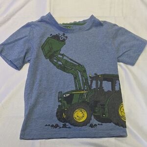 John Deere Blue Shirt with Green and Yellow Logo